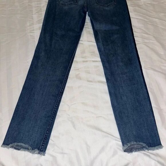 7 For All Mankind 2 Tone Straight Cropped Jeans - Picture 7 of 10